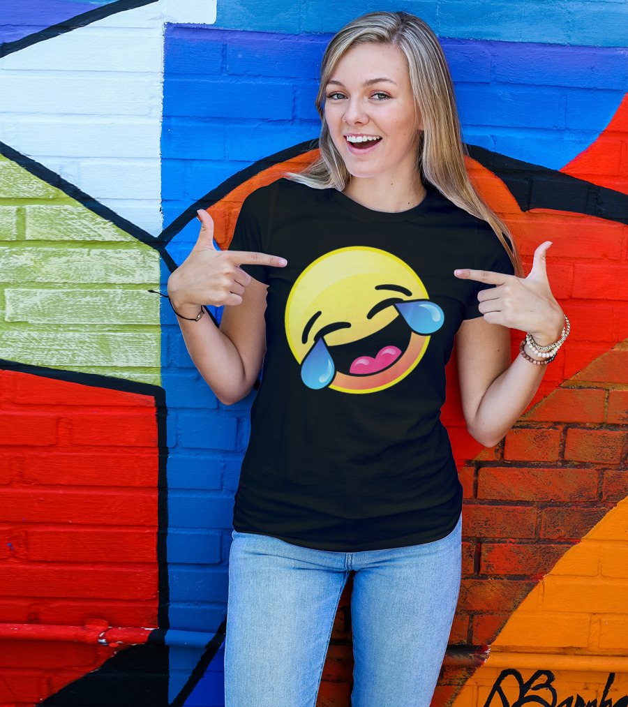 Laughing Crying Emoji Cute LOL Funny Expression T-Shirt