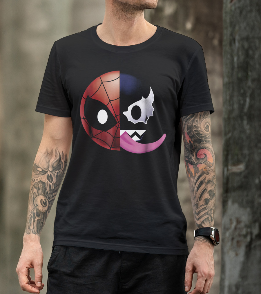 Marvel Spider Man Venom Split Face Emoji T-Shirt