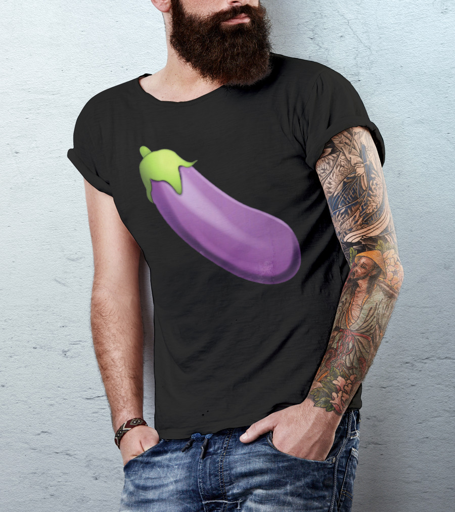EmojiTees Bold Eggplant Emoji Weiner T-Shirt