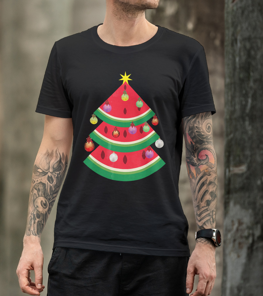 Watermelon Tree Merry Christmas Ornaments T-Shirt