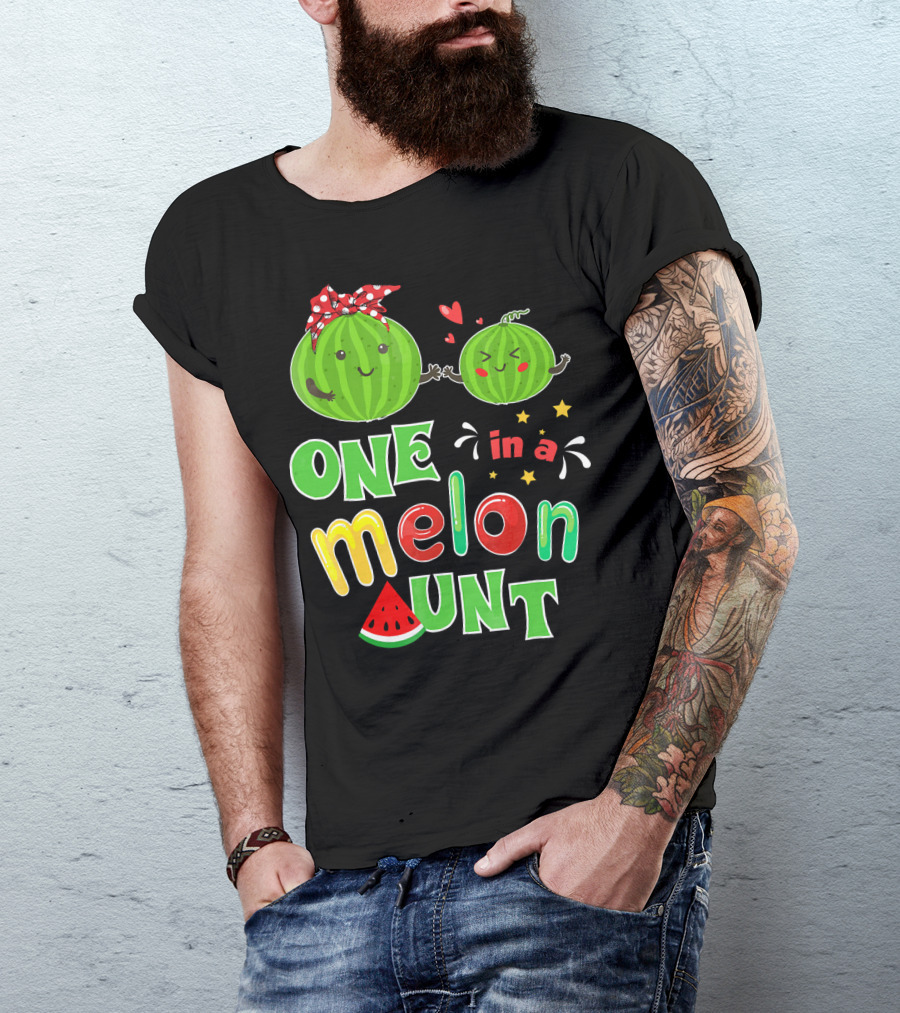 One In A Melon Aunt Watermelon Summer Tropical T-Shirt