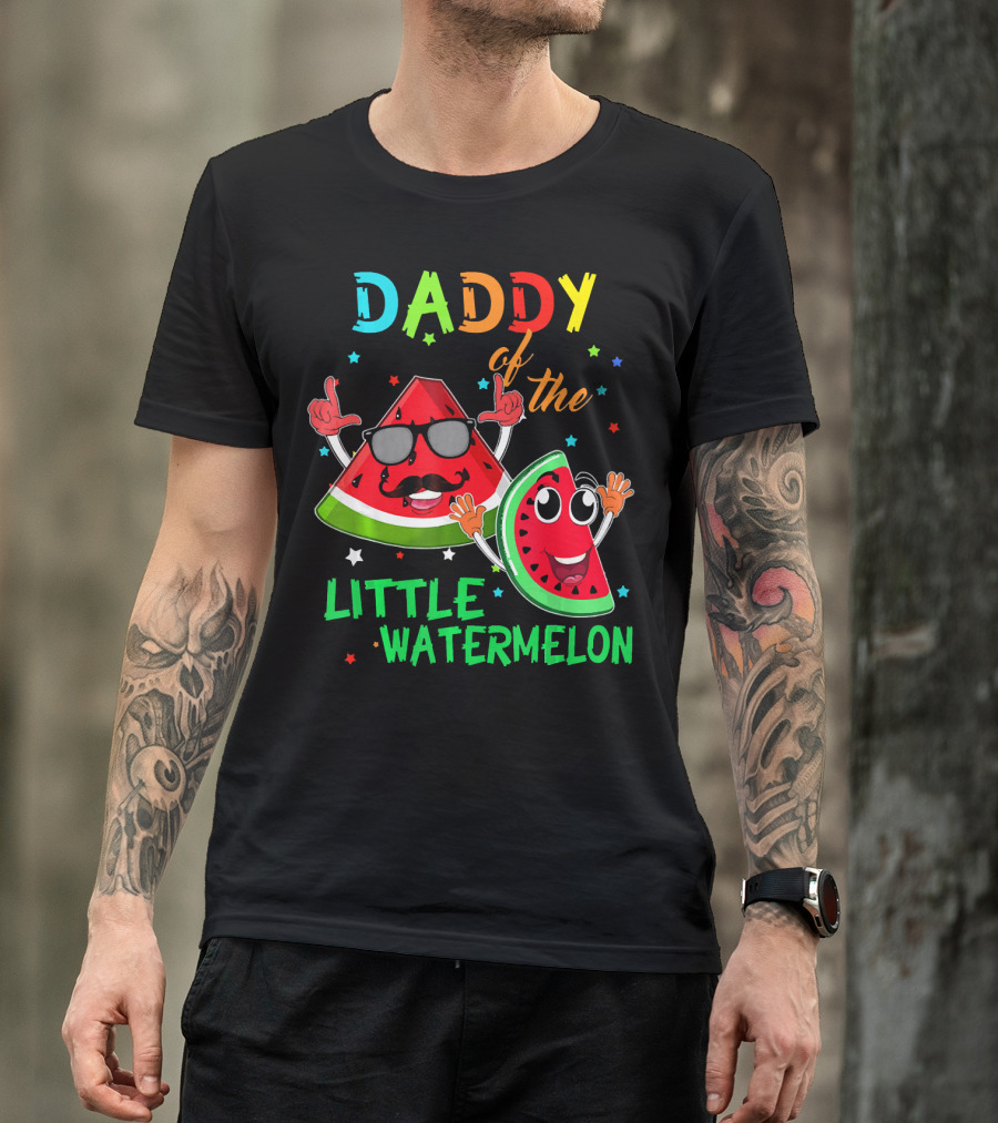 Daddy Of The Little Watermelon Fun Birthday T-Shirt