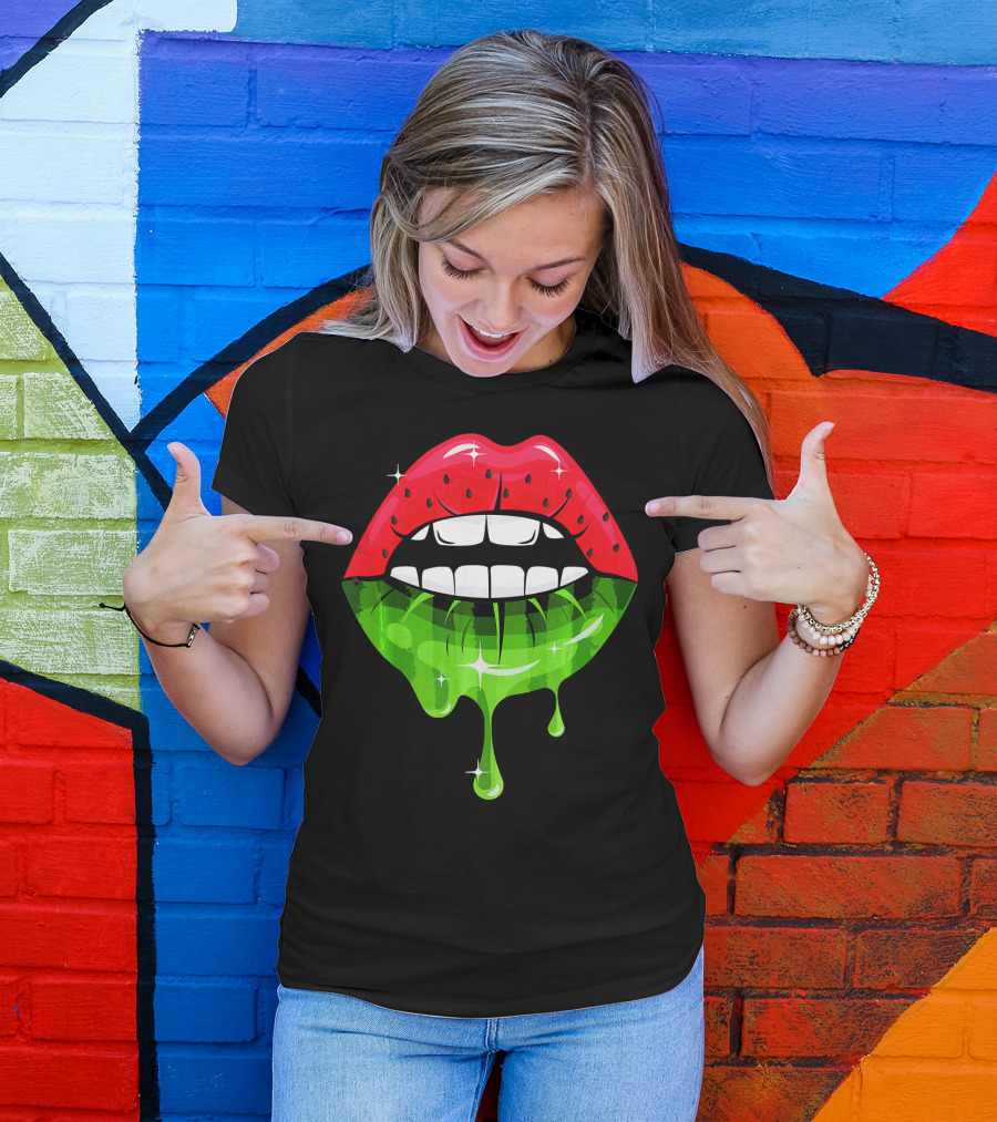Watermelon Lip Dripping Summer Fruits T-Shirt