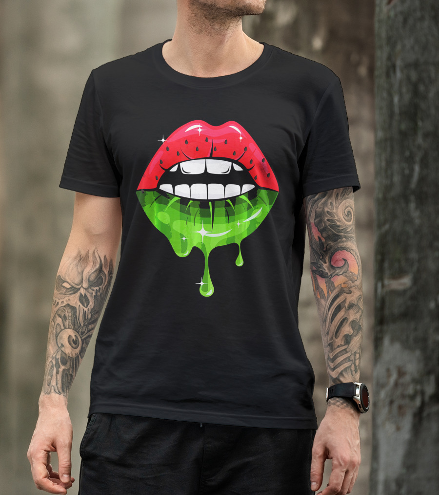 Watermelon Lip Dripping Summer Fruits T-Shirt