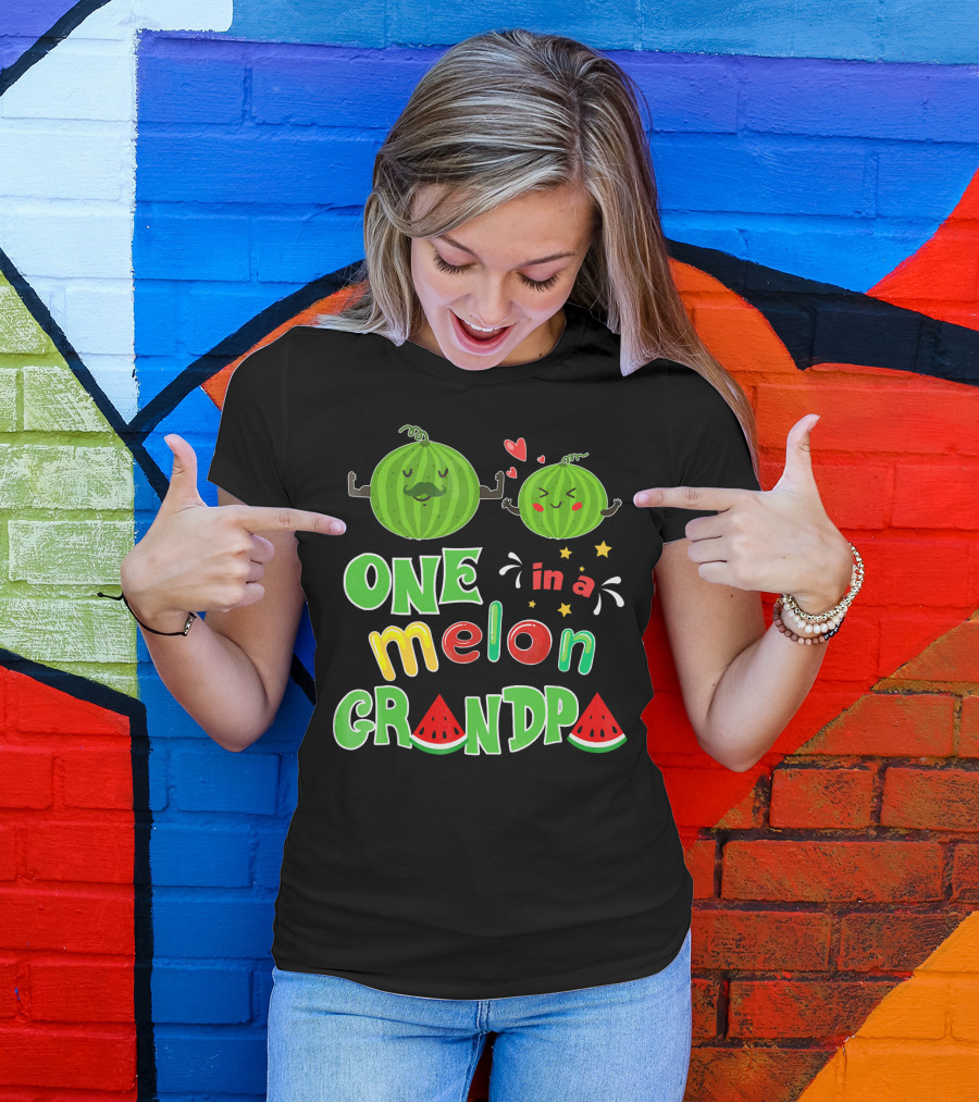 One In A Melon Grandpa Watermelon Summer Tropic T-Shirt