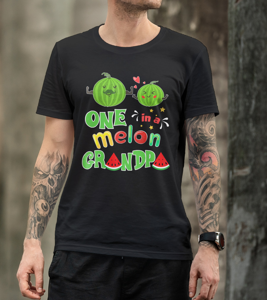 One In A Melon Grandpa Watermelon Summer Tropic T-Shirt