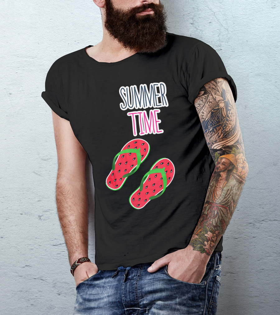 Summer Time Watermelon Flip Flop Fun T-Shirt