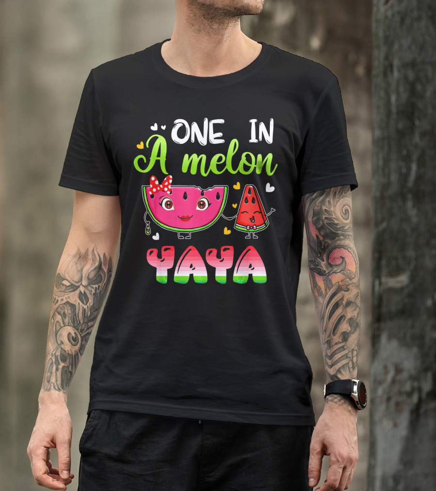 One In A Melon Yaya Cute Cartoon Watermelon Duo T-Shirt