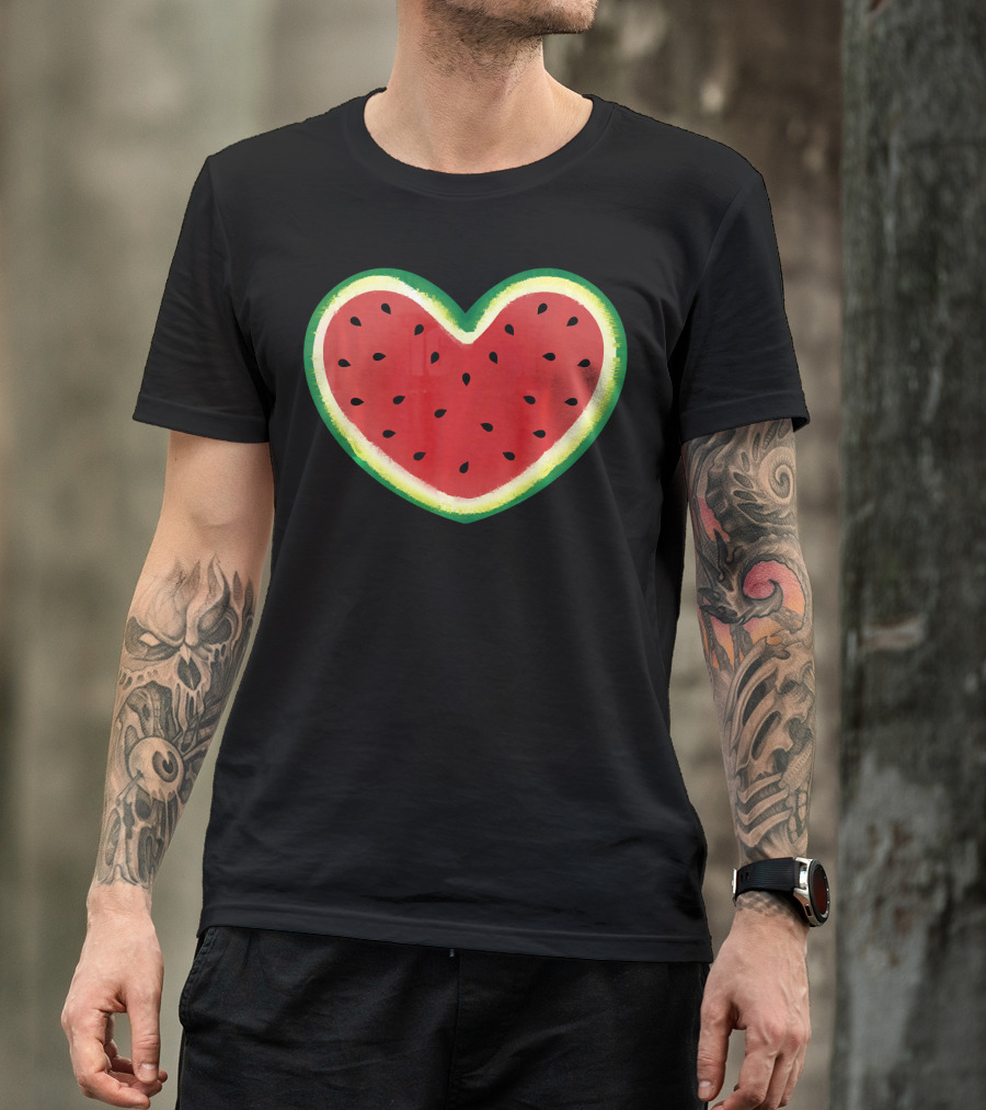Watermelon Heart Summer Picnic I Love T-Shirt