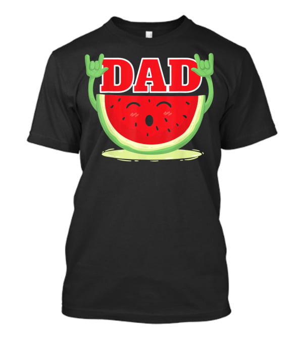 Mens Watermelon Dad Melon Rock Hands Juicy T-Shirt