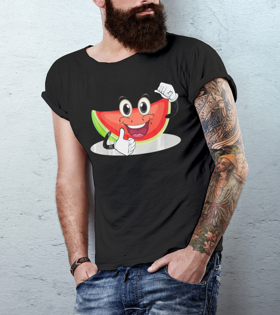 Happy Smiling Watermelon Thumbs Up T-Shirt