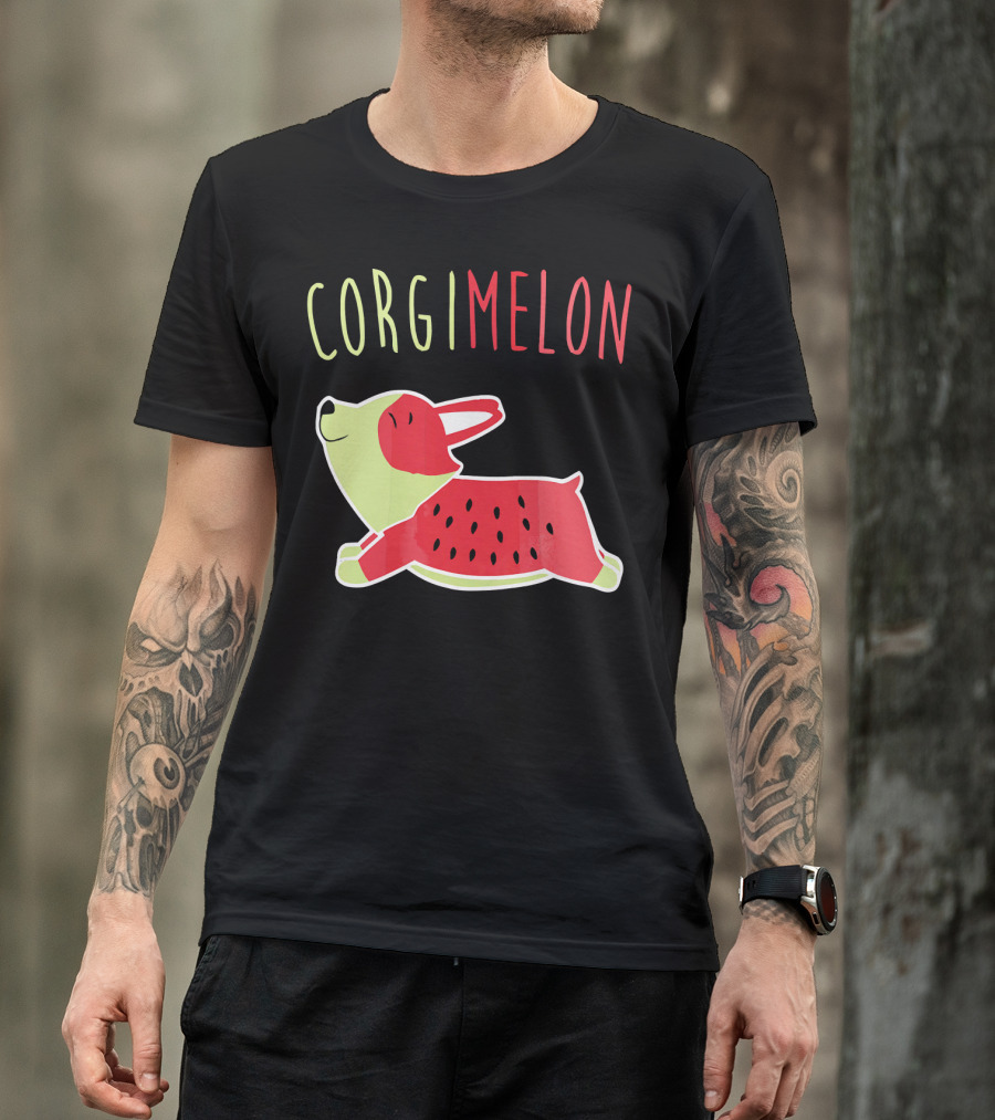 Corgimelon Funny Corgi Dog Plus Watermelon T-Shirt
