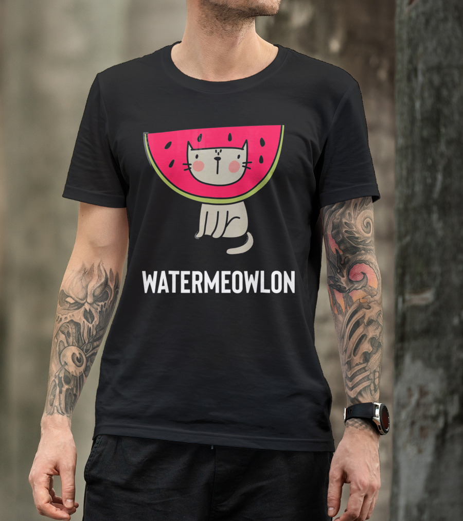 Watermeowlon Cute Cat Watermelon Meow T-Shirt