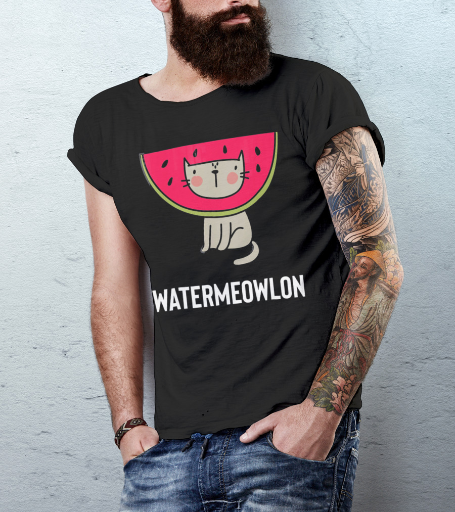 Watermeowlon Cute Cat Watermelon Meow T-Shirt