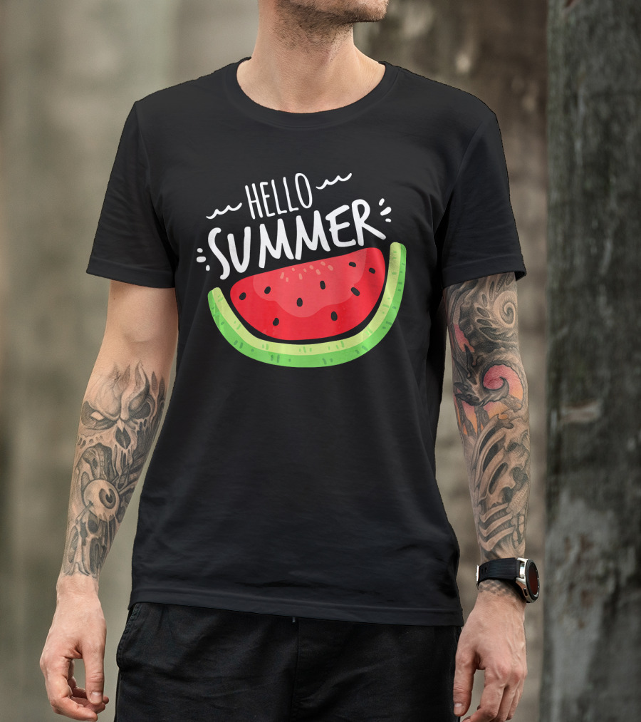 Hello Summer Watermelon Funny Summer T-Shirt
