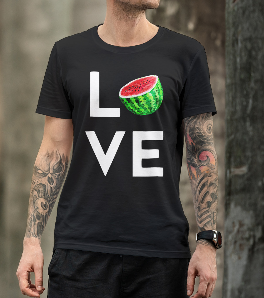 LOVE Watermelon I Love Watermelon Funny Vegan T-Shirt