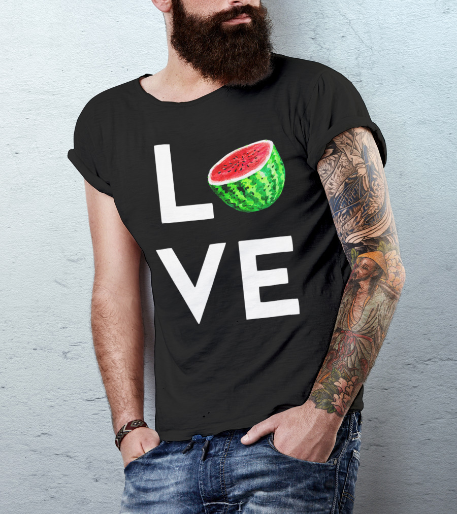 LOVE Watermelon I Love Watermelon Funny Vegan T-Shirt