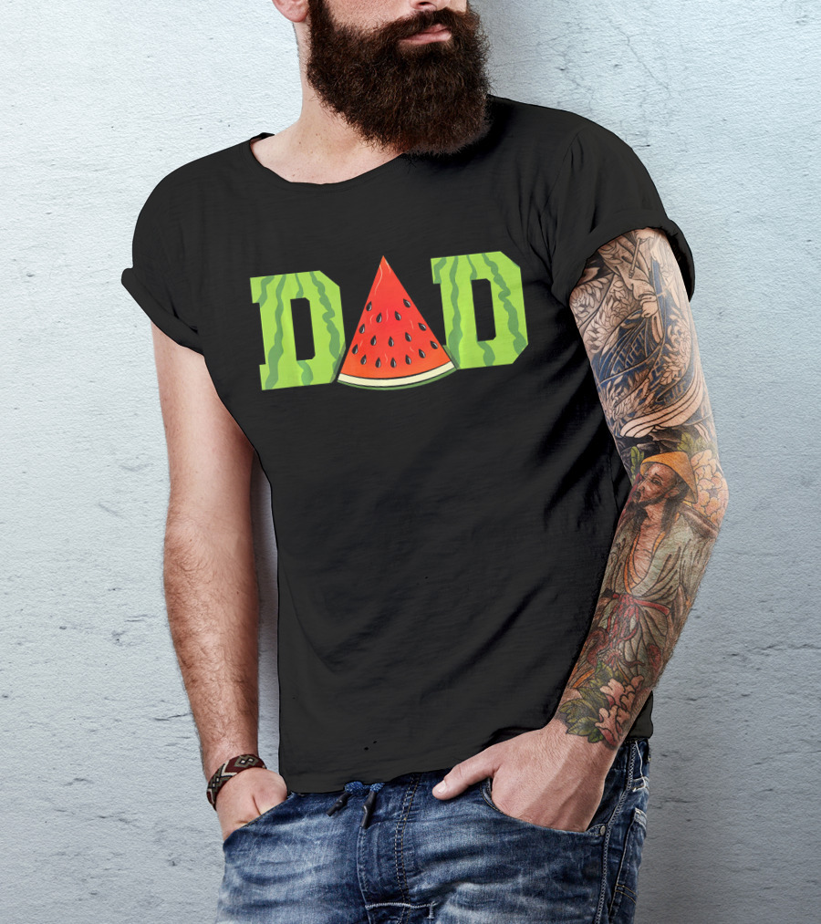 Dad Watermelon Funny Melon Summer Fruit Father's Day T-Shirt