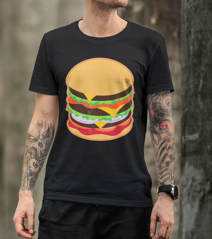 Funny Hamburger Barbecue BBQ Griller Double Cheeseburger T-Shirt