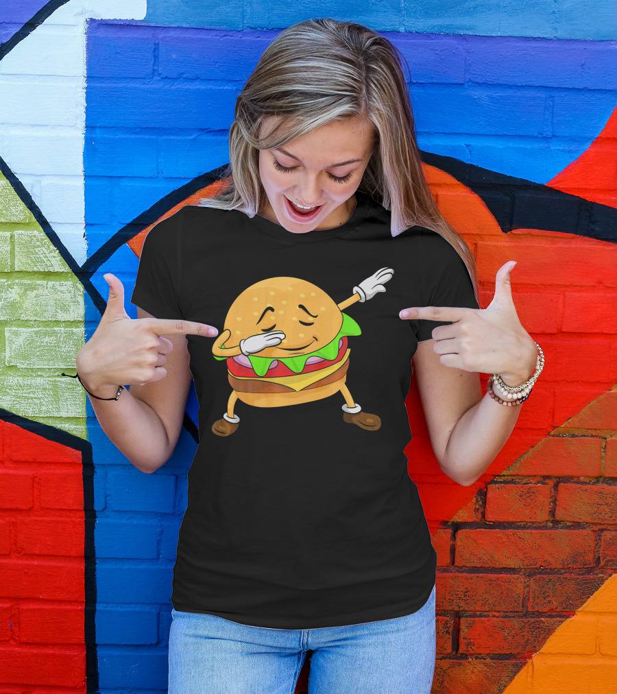 Burger Dabbing Dance Cheese Lettuce Tomato T-Shirt