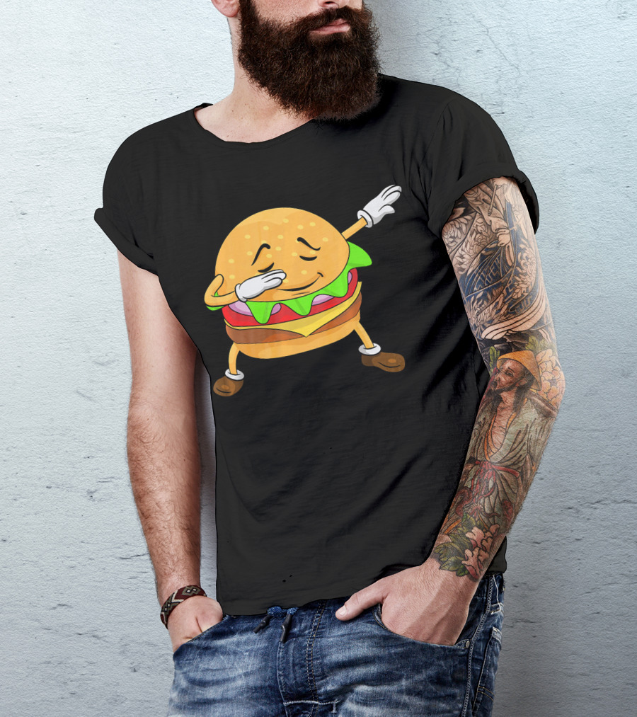 Burger Dabbing Dance Cheese Lettuce Tomato T-Shirt