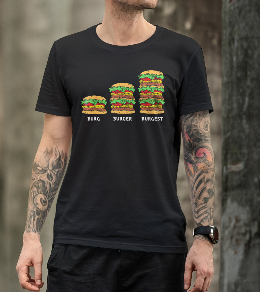 Burg Burger Burgest Cheeseburger Evolution T-Shirt