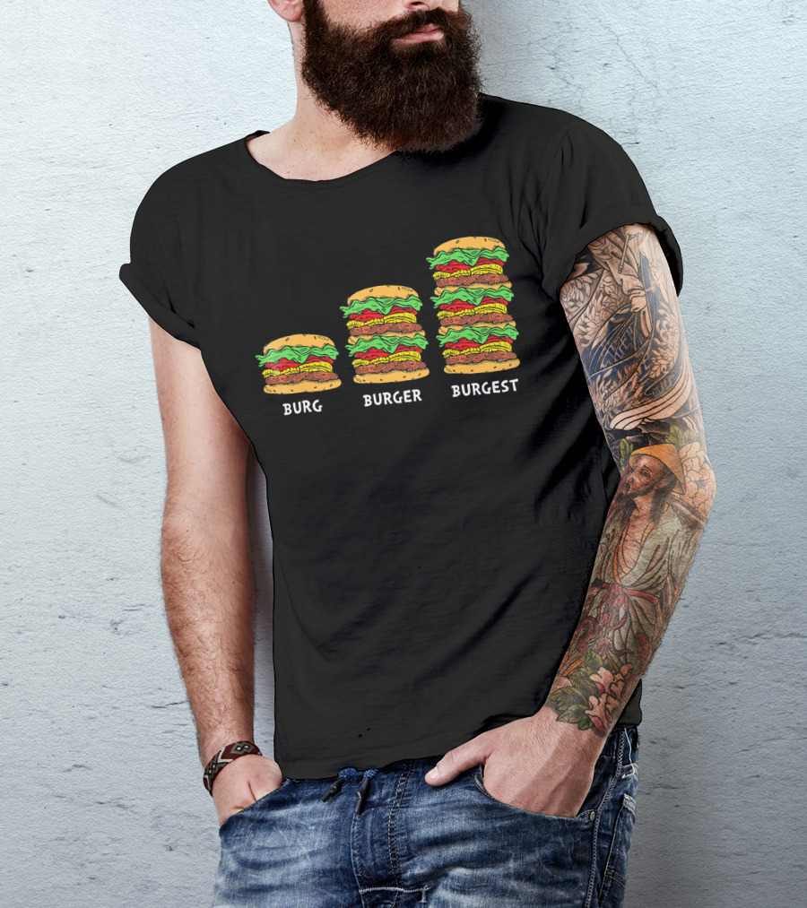 Burg Burger Burgest Cheeseburger Evolution T-Shirt
