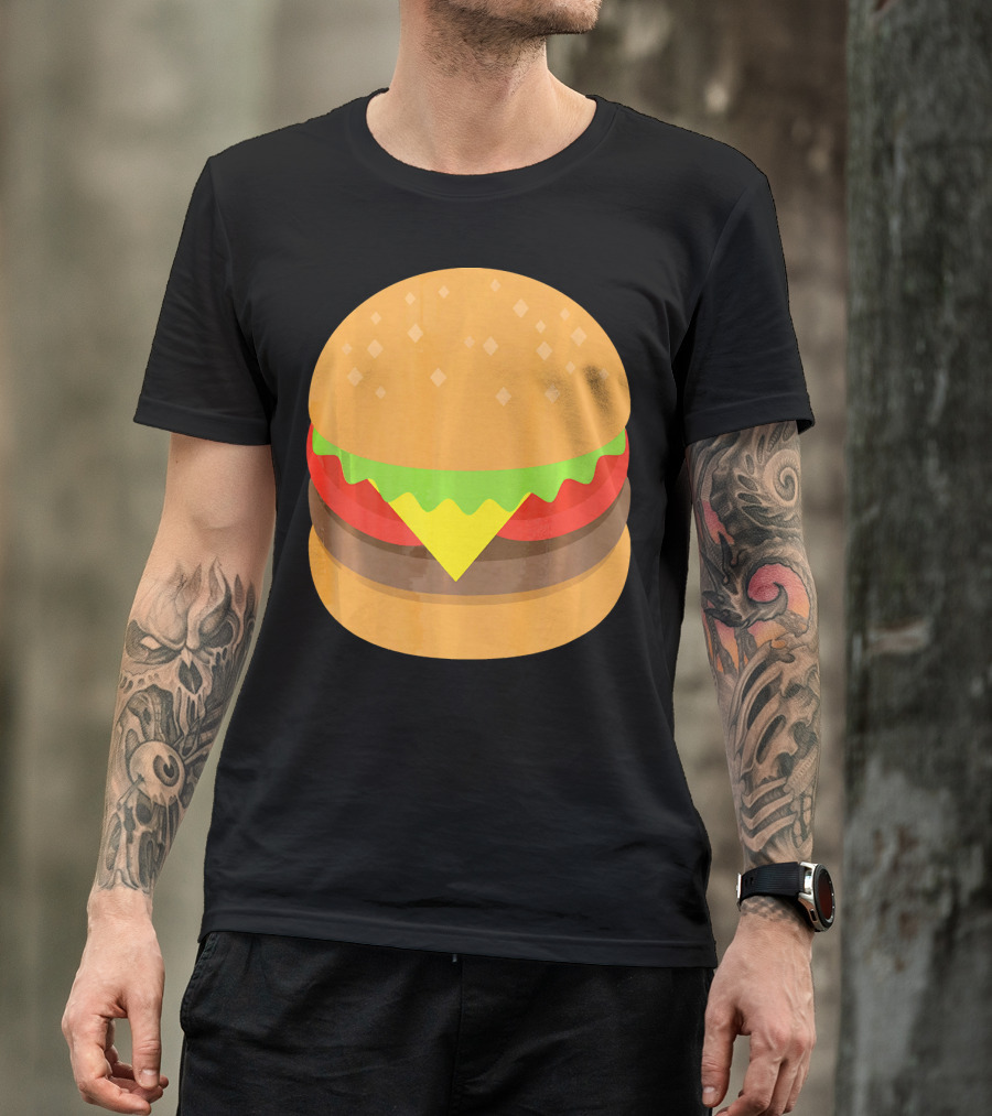 Emoji Hamburger Cheeseburger Lettuce Tomato Cheese Burger T-Shirt