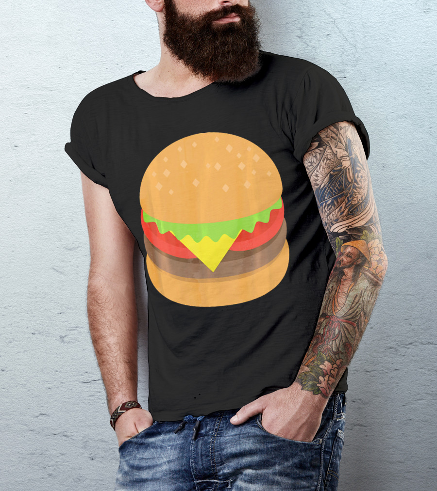 Emoji Hamburger Cheeseburger Lettuce Tomato Cheese Burger T-Shirt
