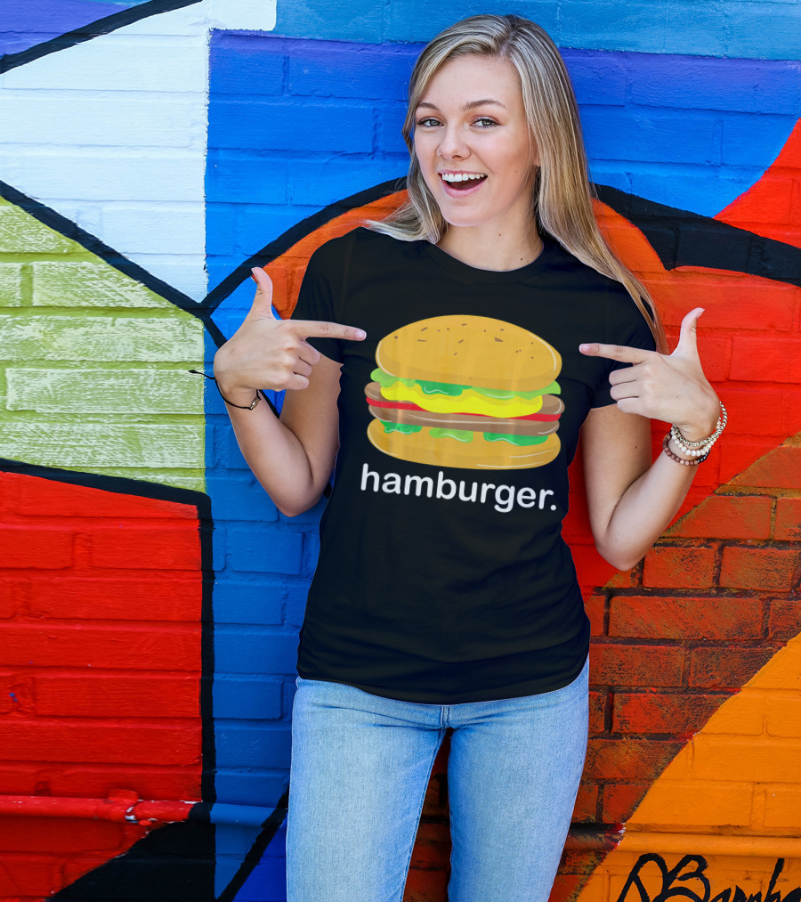 Funny Hamburger Meme Burger Cartoon Cheeseburger T-Shirt