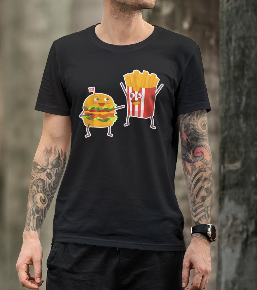 Hamburger And French Fries Happy Dance Duo T-Shirt