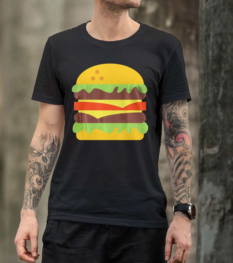 Cheeseburger Icon Hamburger With Cheese Classic Stack T-Shirt