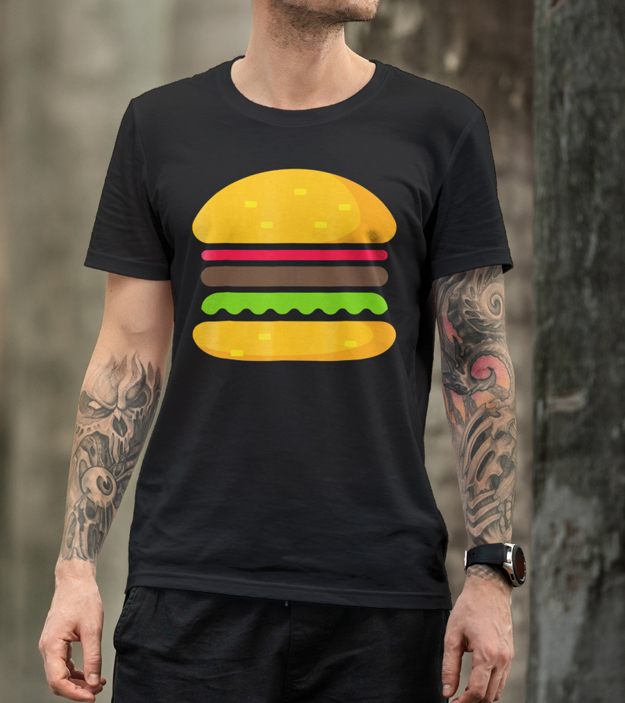 Minimalist Hamburger Layers Striped T-Shirt