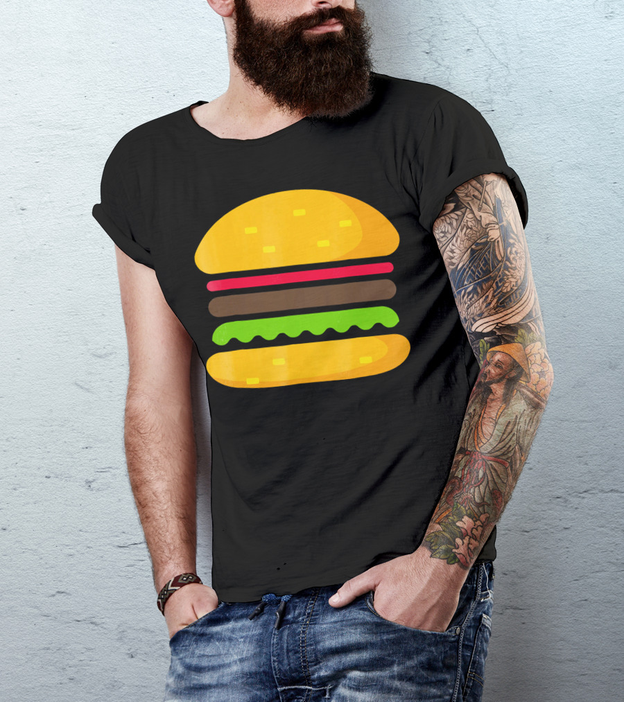 Minimalist Hamburger Layers Striped T-Shirt
