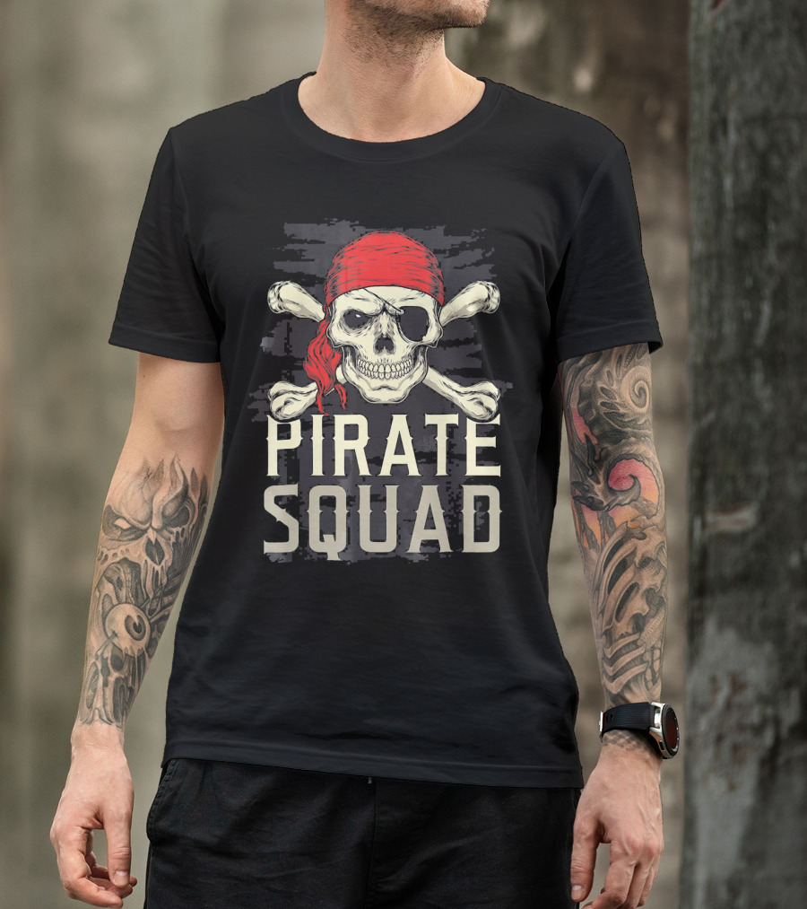 Pirate Squad Skull Crossbones Bandana T-Shirt