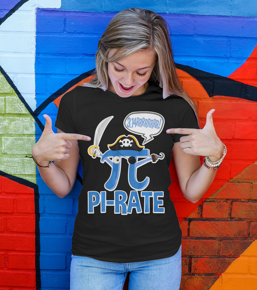 Pi-Rate 3.14rrrrr Pirate Happy Pi Day Math T-Shirt
