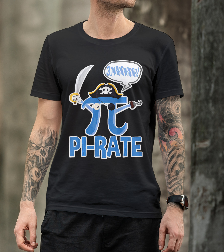 Pi-Rate 3.14rrrrr Pirate Happy Pi Day Math T-Shirt