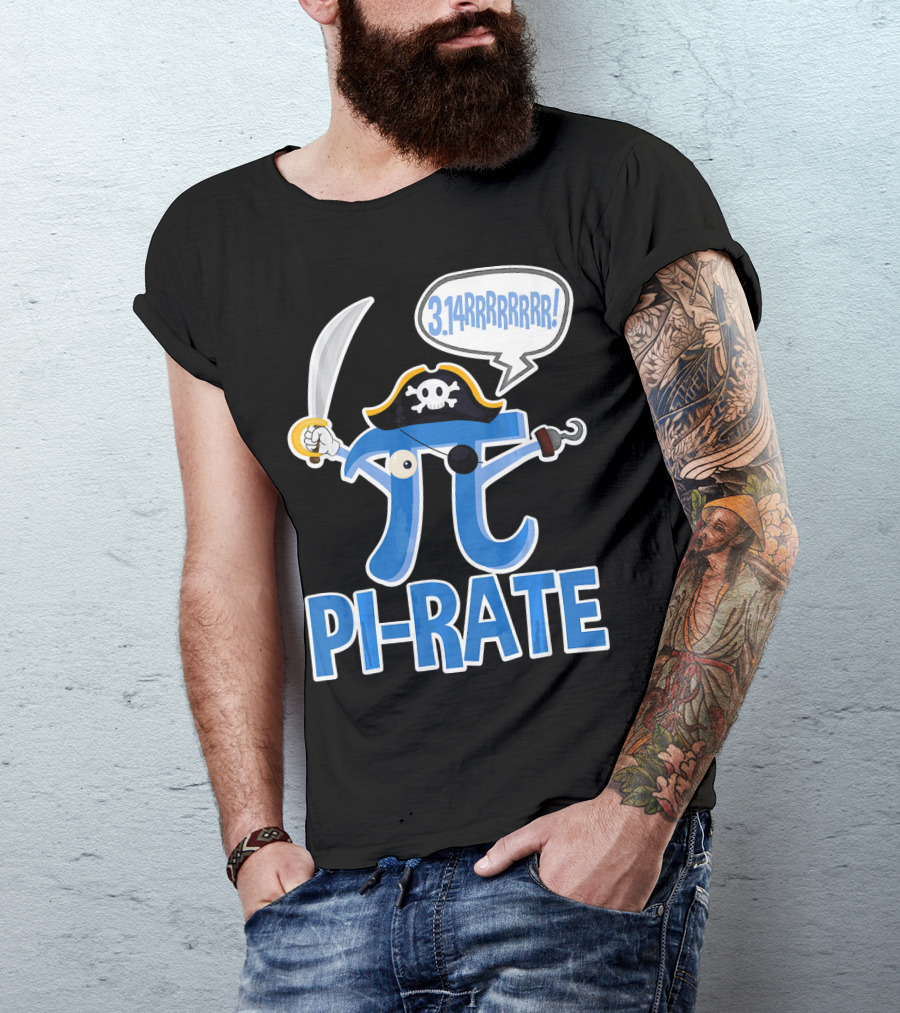 Pi-Rate 3.14rrrrr Pirate Happy Pi Day Math T-Shirt