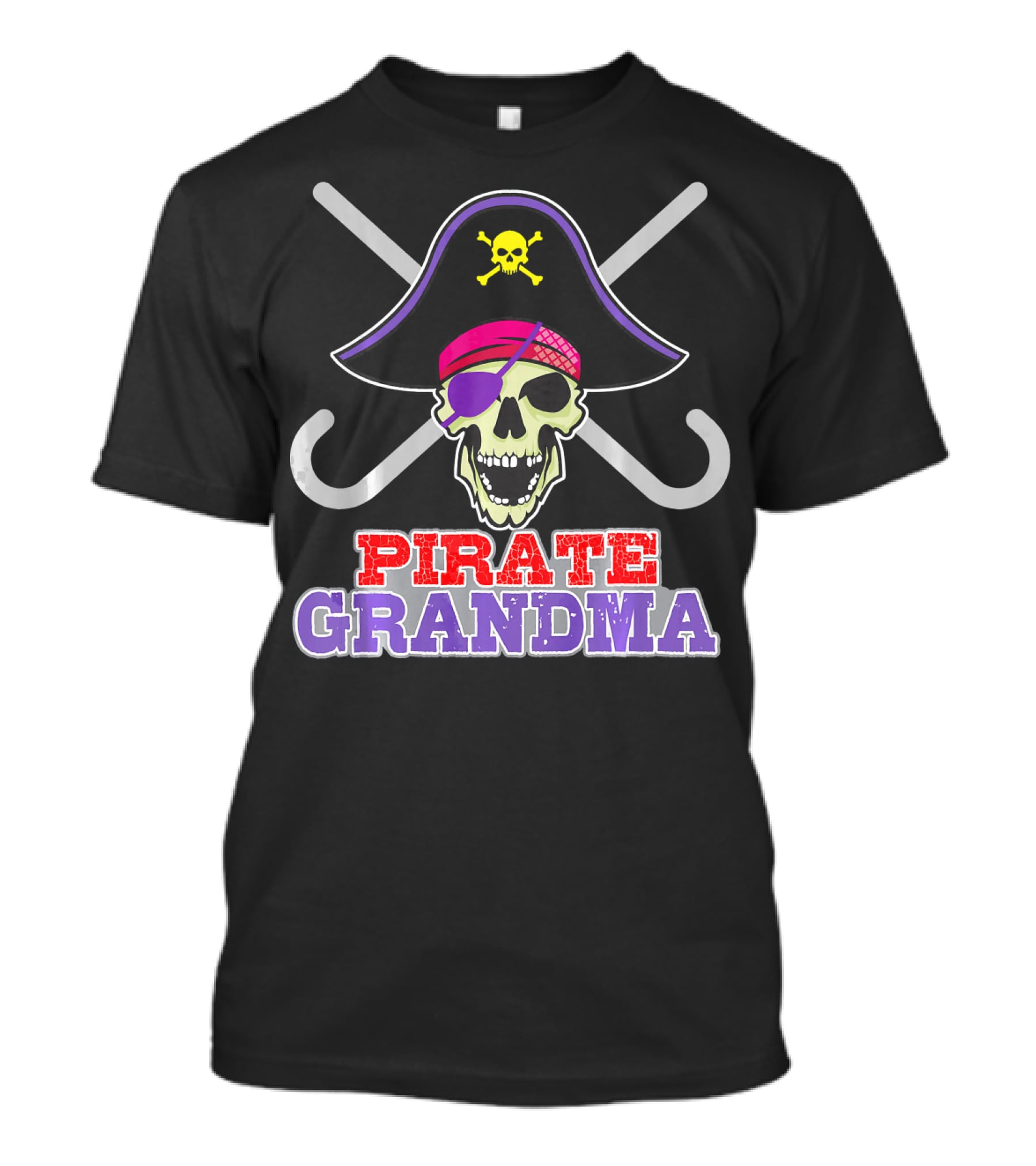 Pirate Grandma Skull With Crossbones And Pirate Hat T-Shirt