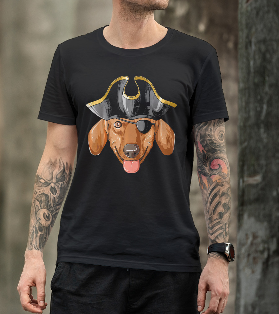 Pirate Dachshund With Pirates Hat And Eye Patch T-Shirt