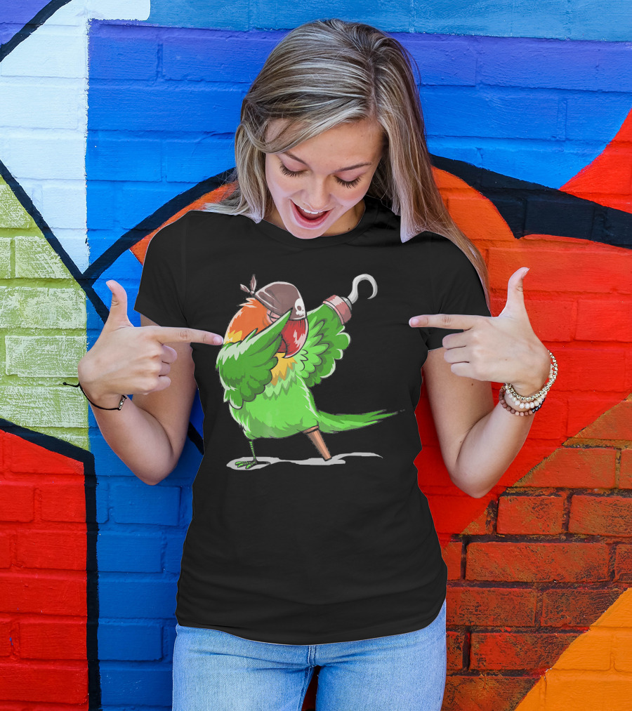 Gasparilla Pirate Parrot Dabbing With Peg Leg And Hook T-Shirt