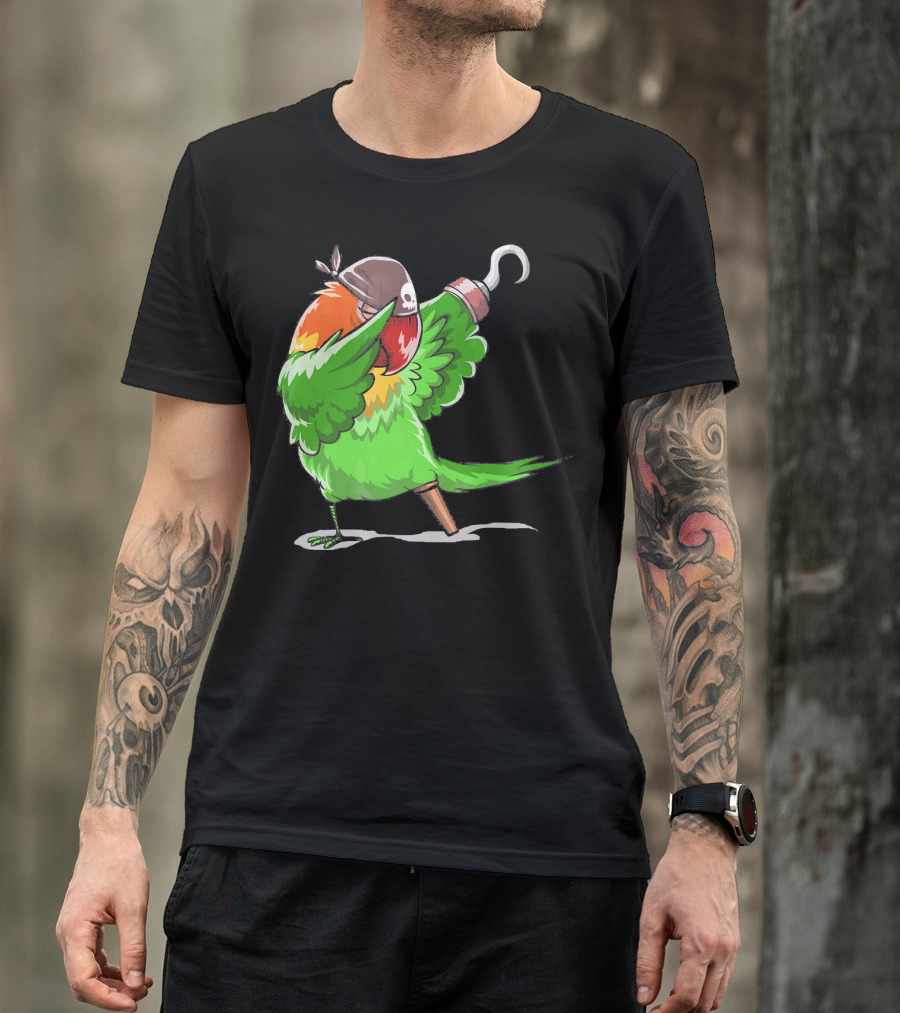 Gasparilla Pirate Parrot Dabbing With Peg Leg And Hook T-Shirt