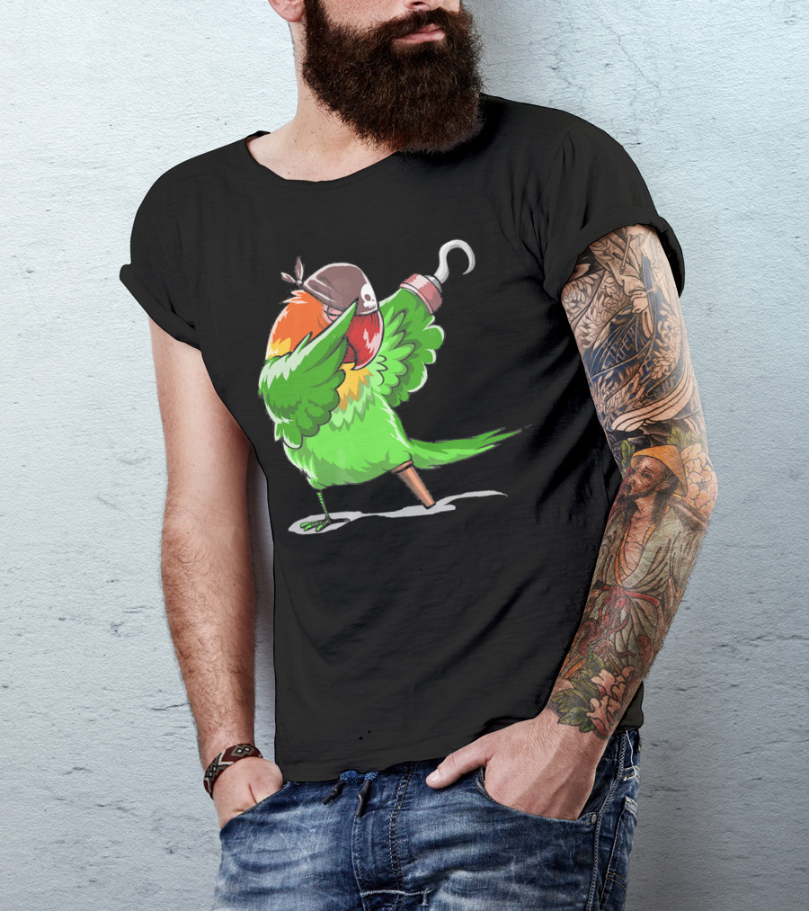 Gasparilla Pirate Parrot Dabbing With Peg Leg And Hook T-Shirt