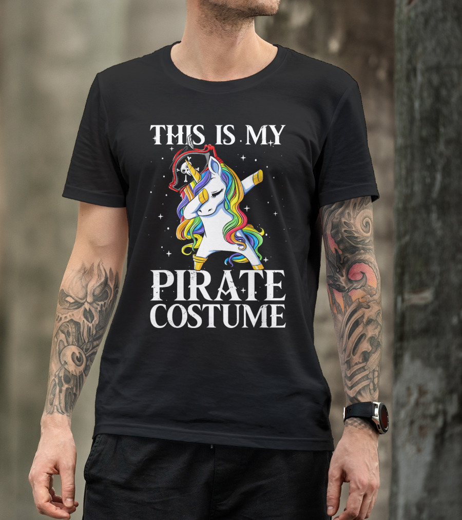 This Is My Pirate Costume Dabbing Unicorn Pirate T-Shirt