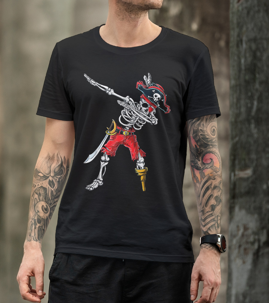 Dabbing Skeleton Pirate Dancing Halloween Kids Jol T-Shirt