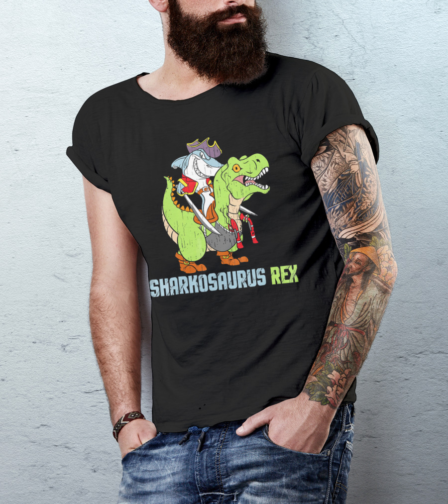 SHARKOSAURUS REX Shark And Dinos Pirate Adventure T-Shirt