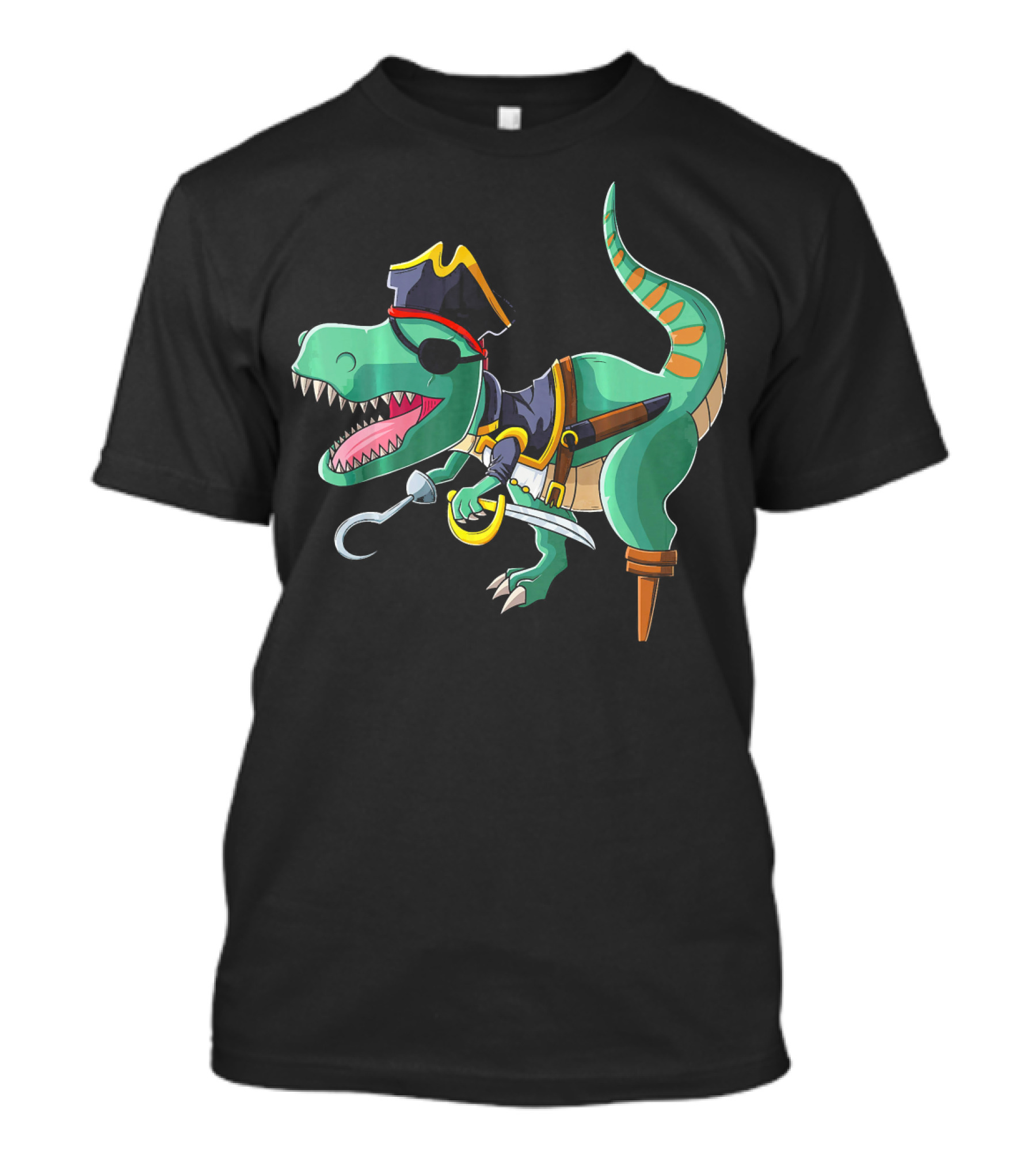 Pirate Rex Dinosaur With Hook And Peg Leg T-Shirt