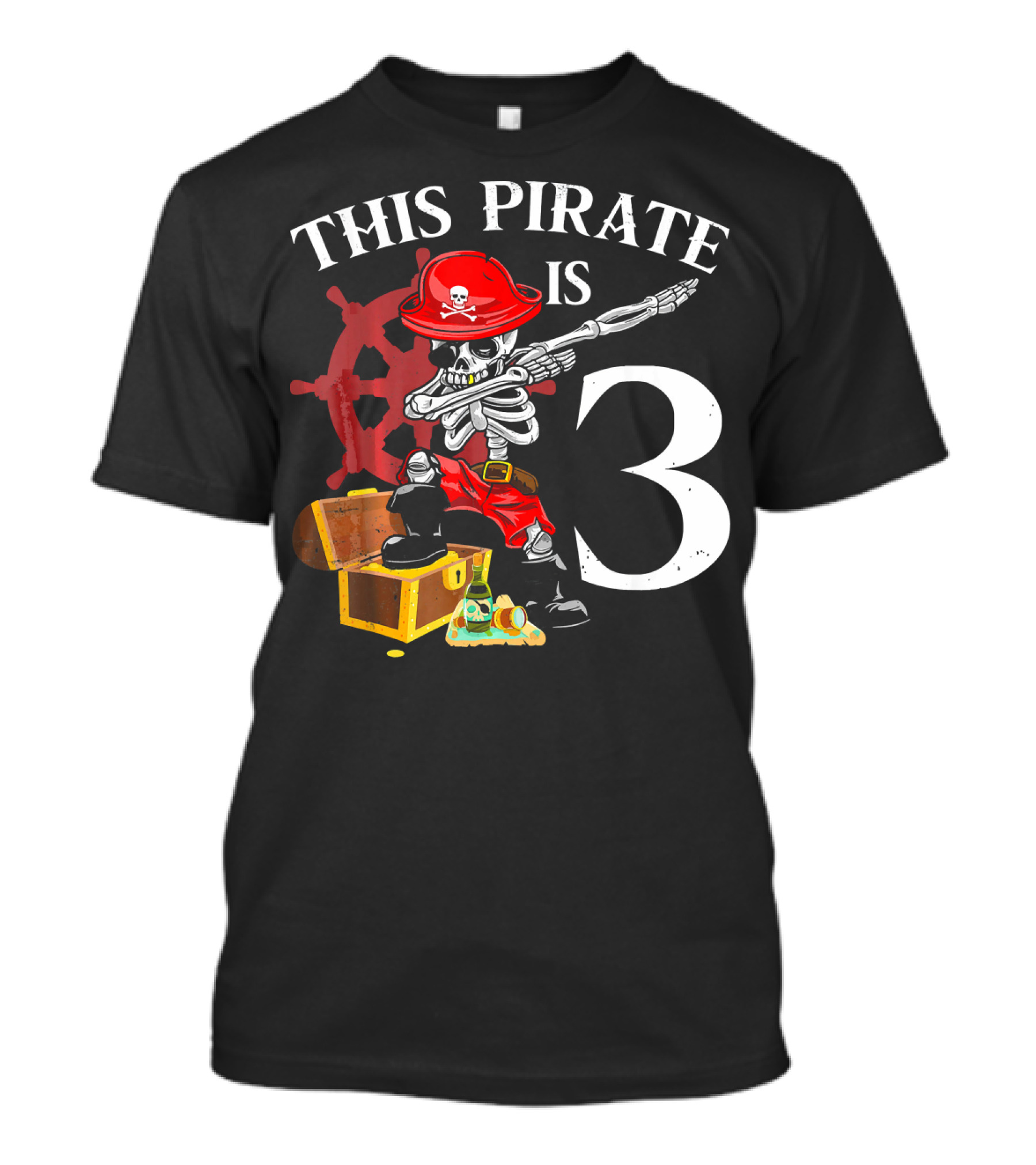 This Pirate Is 3 Funny Dabbing Pirate Birthday T-Shirt