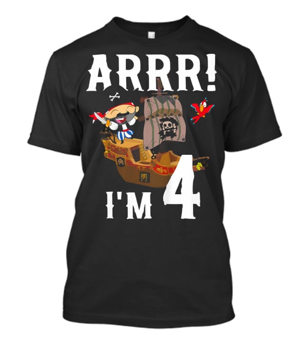ARRR I'm 4 Pirate Birthday Kids T-Shirt