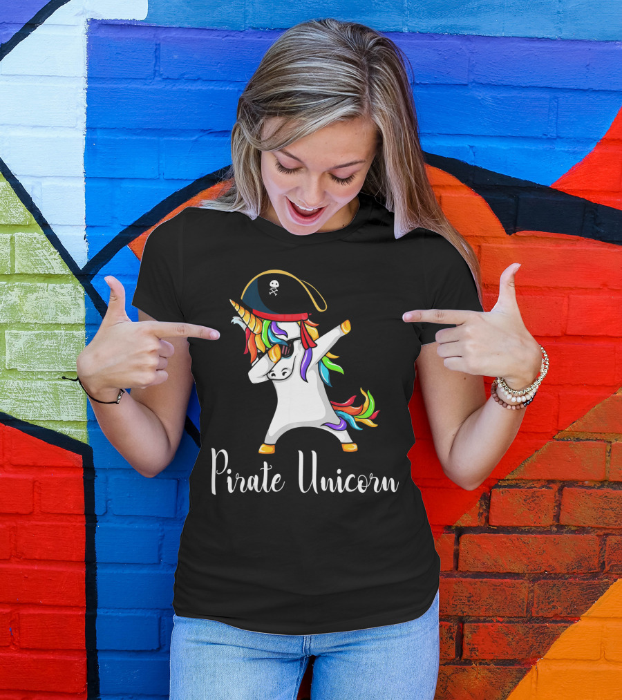 Pirate Unicorn Dabbing Funny Pirat T-Shirt